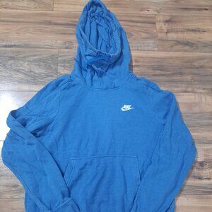 Nike Sportswear Women’s Blue Funnel Neck Hoodie Size Medium Pullover Sweatshirt